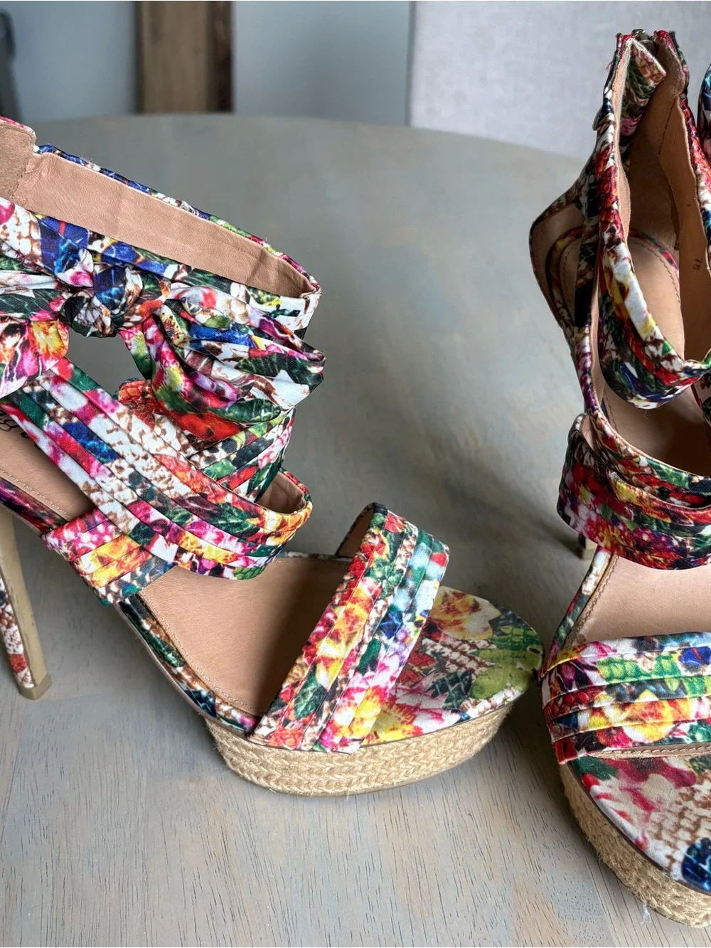 Zigi Soho Multicolor Floral Platform Espadrille Sandals